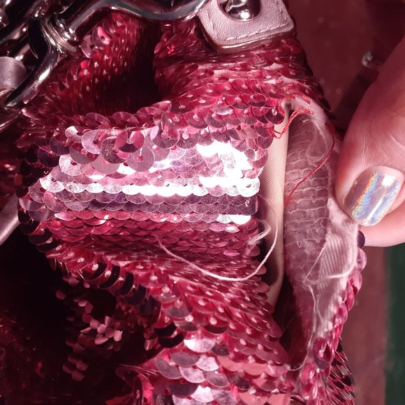 #13838 PINK COACH POPPY SEQUIN PURSE XL/SUPER RARE - Picture 3 of 7